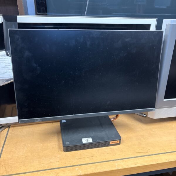 Black Lenovo 23.6 inch LED monitor, model f0el.