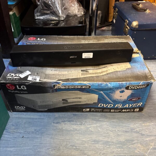LG DVD player and groove soundbar system for home cinema.