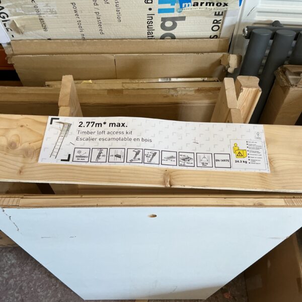 Timber loft access hatch for attic conversion projects.