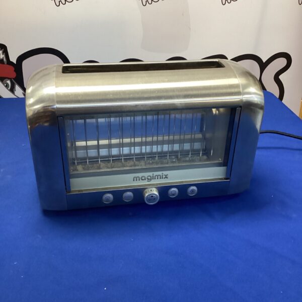Vintage Magimix toaster with clear perspex front and chrome finish.