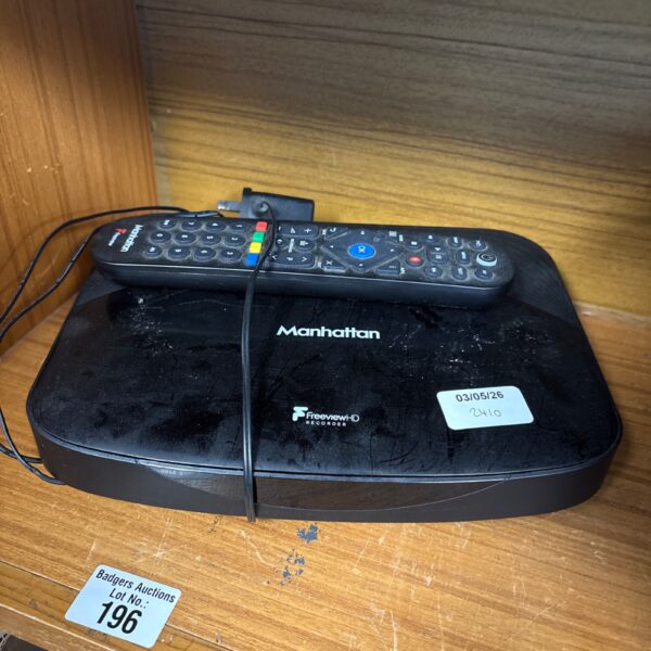 Manhattan T2-R Freeview HD recorder with remote control.