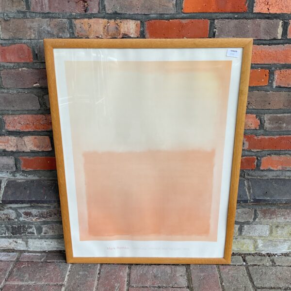 Large framed Mark Rothko style studio print with orange and yellow blocks.