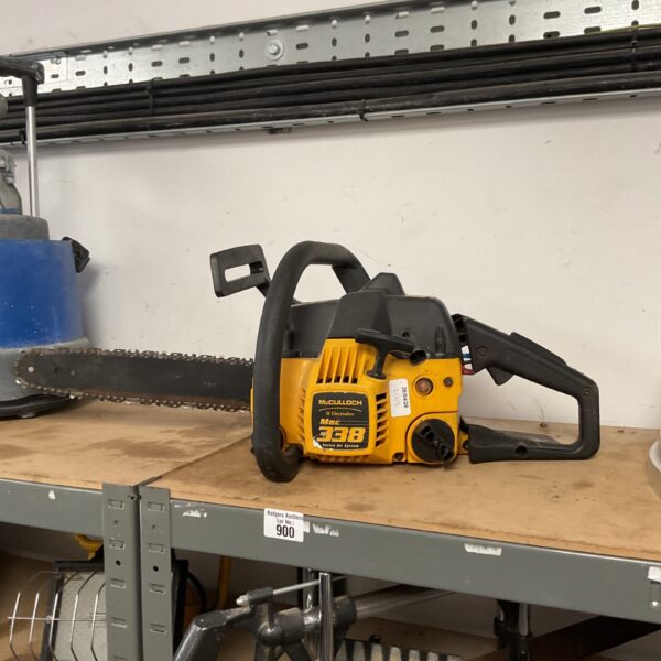Used McCulloch Mac 338 chainsaw for garden and DIY tasks.