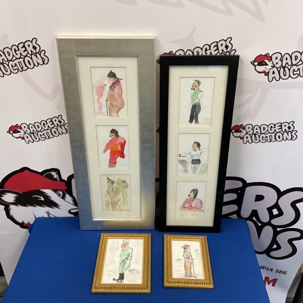 Framed Michael Syson watercolour painting of a character study.