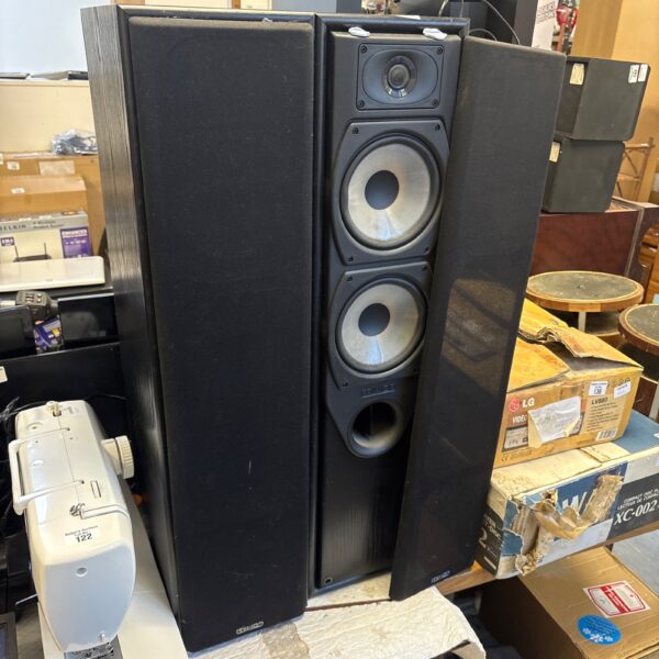 Pair of vintage Mission 734 bookshelf speakers in good condition.