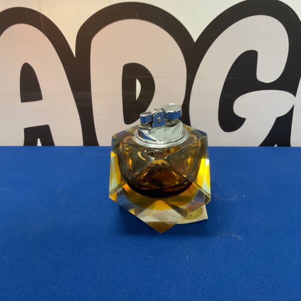 Vintage Murano glass lighter with amber and brown Sommerso glass.