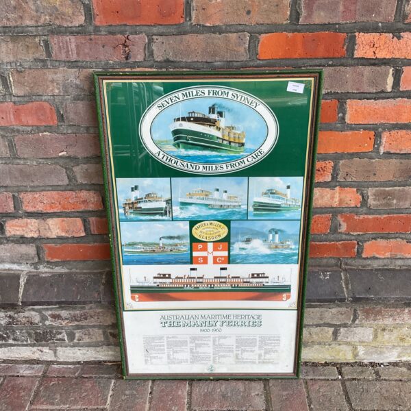 Vintage Napier & Miller Seven Miles From Sydney poster depicting a ferry.