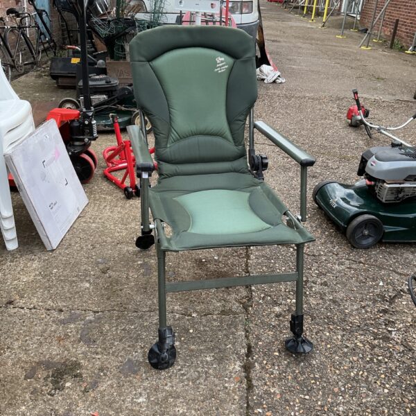 Used Nash folding fishing chair with padded seat and backrest.