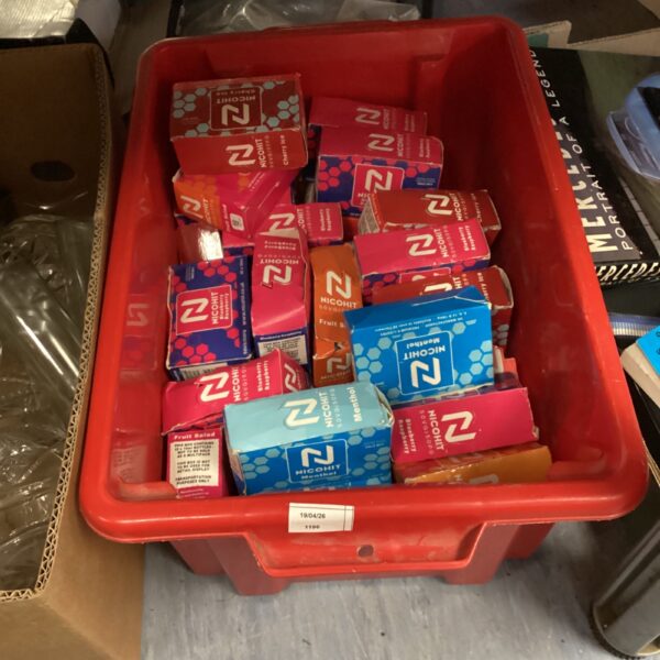 Red box of Nicohit vape refills for e-cigarettes.