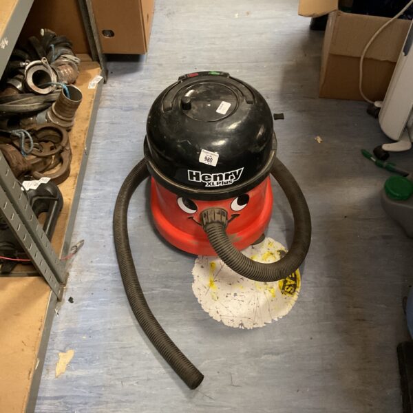 Front view of a used Numatic Henry XL Plus vacuum cleaner.