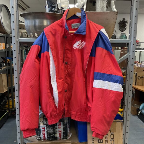 Vintage Oxford Cheetahs speedway jacket, front view.