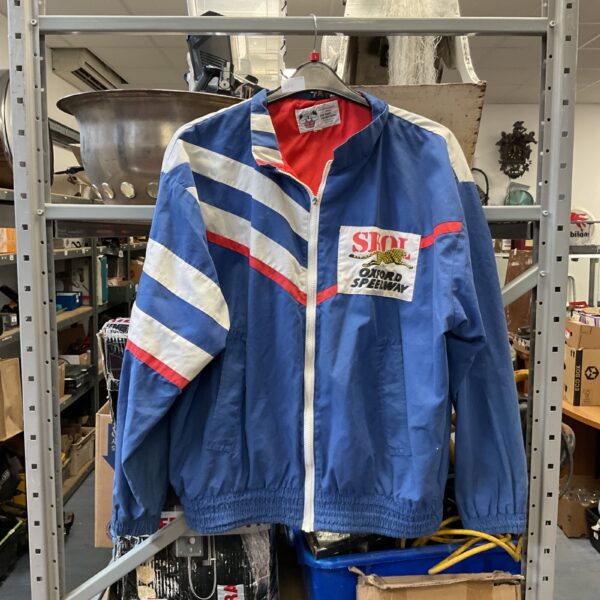 Vintage Oxford Speedway Skol jacket, size XXL, front view.