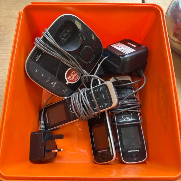 Vintage Panasonic cordless phone set with base station.