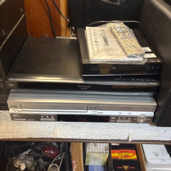Lot of three DVD players including Panasonic models.