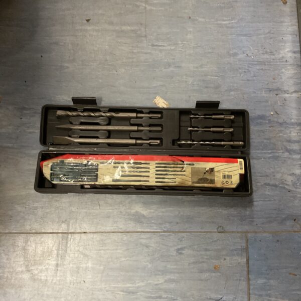 Parkside SDS-Plus drill bit and chisel set in a carrying case.