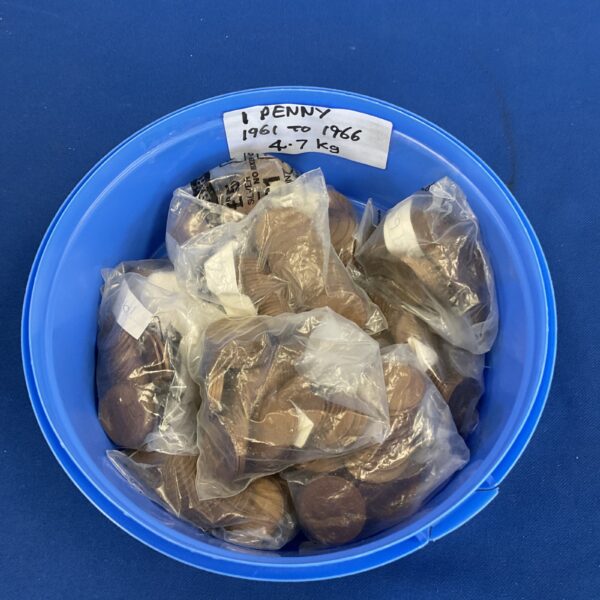 4.7kg lot of vintage British penny coins from the 1960s.