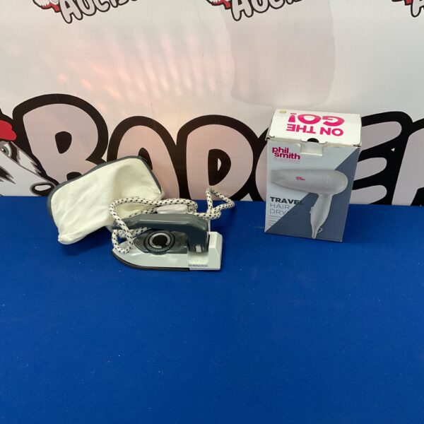 Vintage Phil Smith travel hair dryer and Remington steamer.