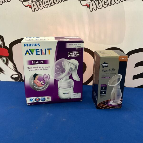 Philips Avent and Tommee Tippee breast pumps for baby feeding.