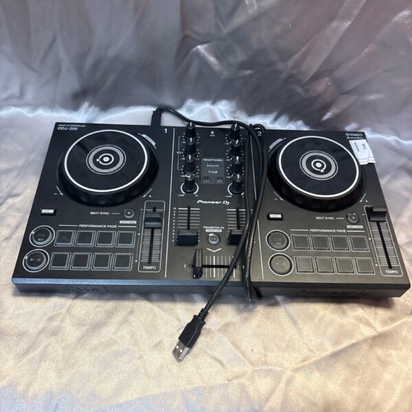 Pioneer DJ DDJ-200 controller for music production and mixing.