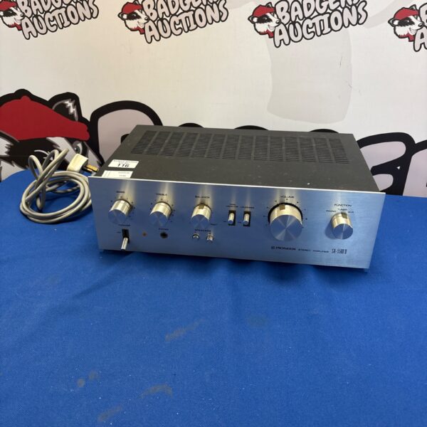 Front view of a vintage Pioneer SA-5500 II stereo amplifier.