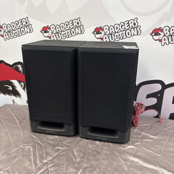 Pair of vintage Pioneer S-P320 bookshelf speakers for audio systems.