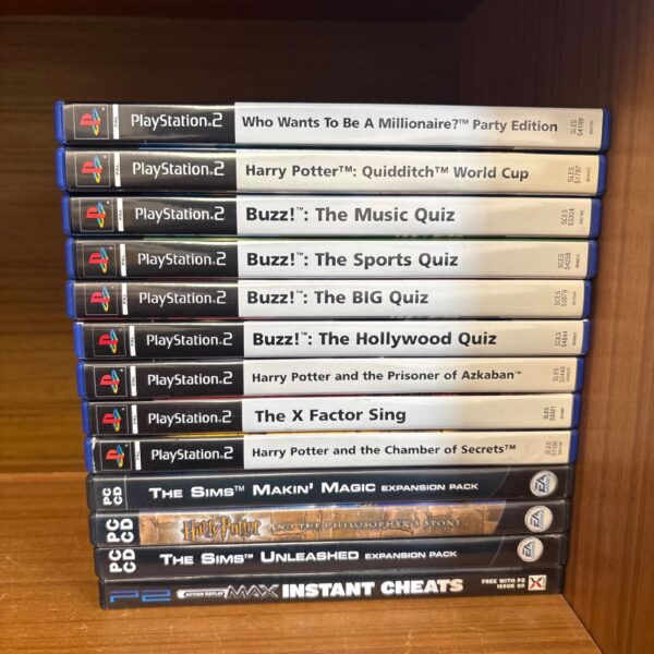 Mixed lot of PlayStation 2 and PC games for collectors.