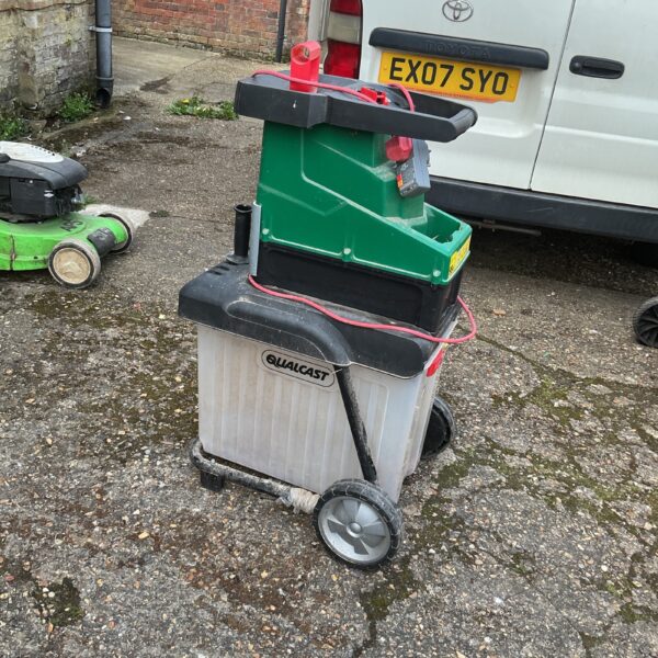 Qualcast garden shredder in a garden setting.