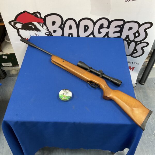 Remington pest controller .22 air rifle with scope.