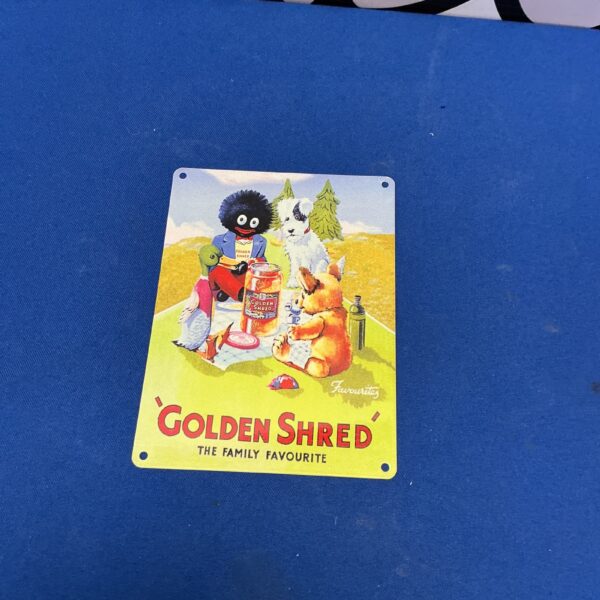Vintage style Robinsons Golden Shred advertising plaque for wall display.