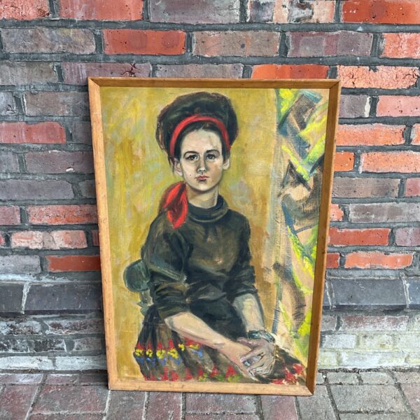 Vintage Rosa Harding pastel portrait of a young girl.