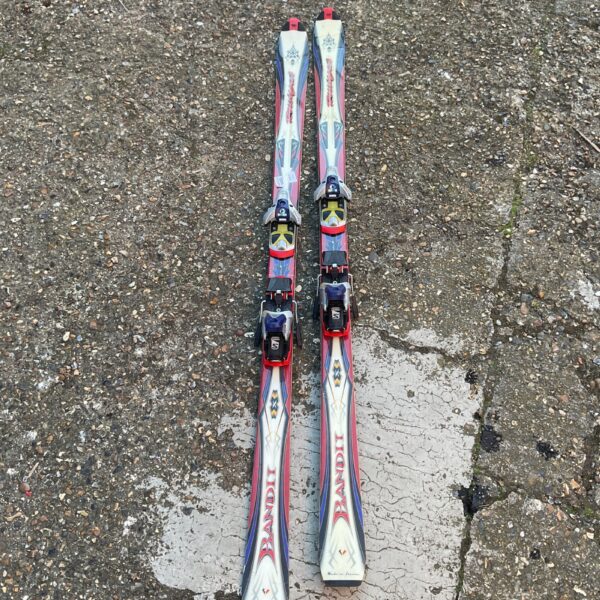 Vintage Rossignol Bandii skis in a used condition.