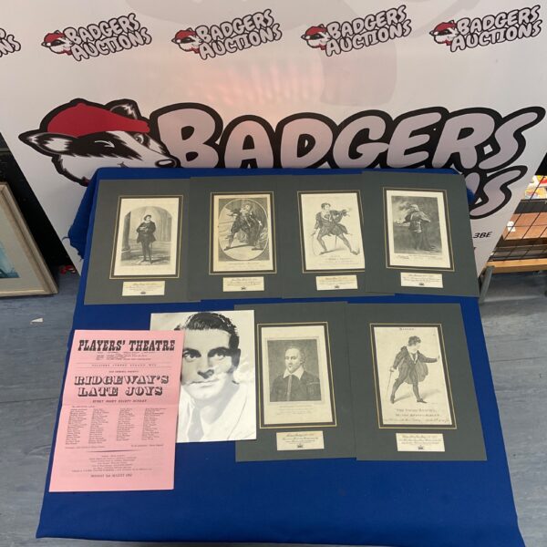 Vintage Royal Shakespeare Company prints and Laurence Olivier photograph.