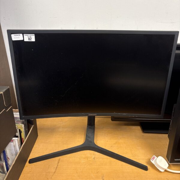 Samsung 27 inch curved monitor, model C27HG70QQU, for gaming and computer use.