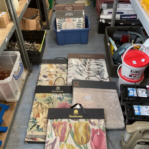 Sanderson, PT Extra, and Harlequin fabric sample books, vintage textile designs.