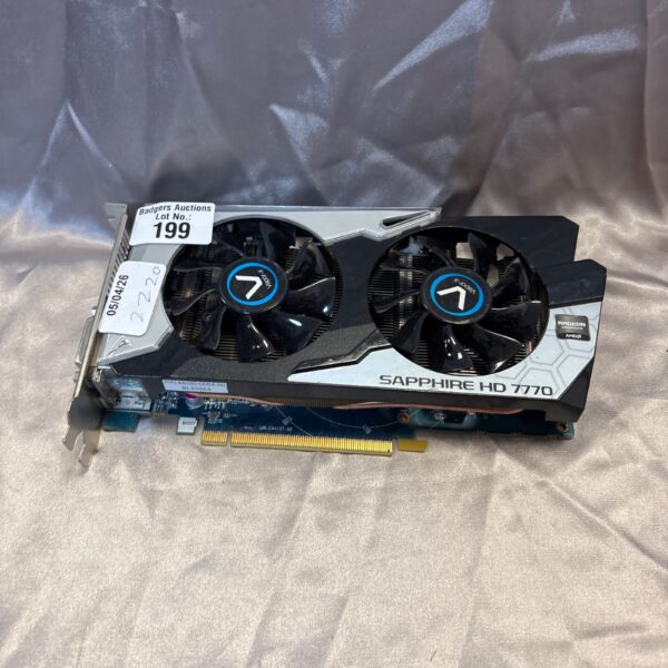 Sapphire HD7770 graphics card with fan cooling system.