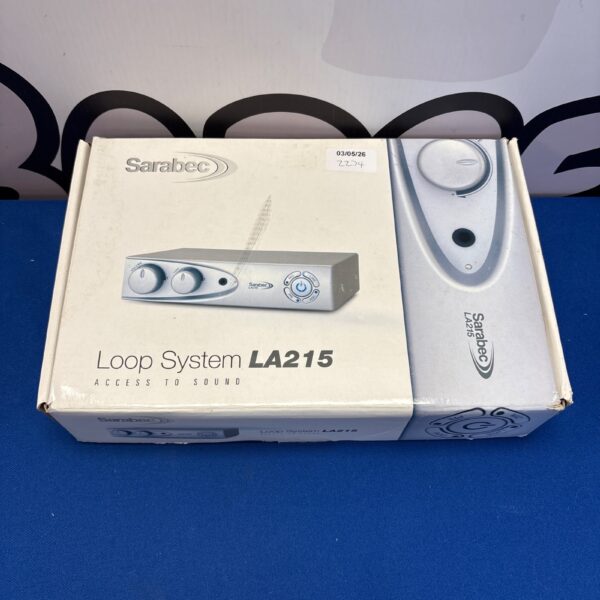 Front view of the Sarabec LA215 loop system assistive listening device.