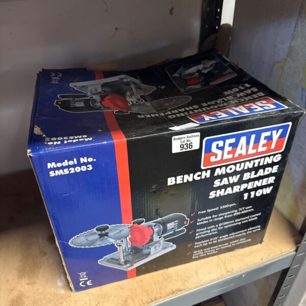 Sealey SMS2003 saw blade sharpener bench mounting tool.