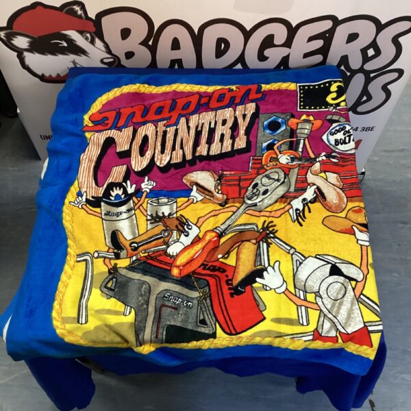 Vibrant Snap On country beach towel with a rural scene.