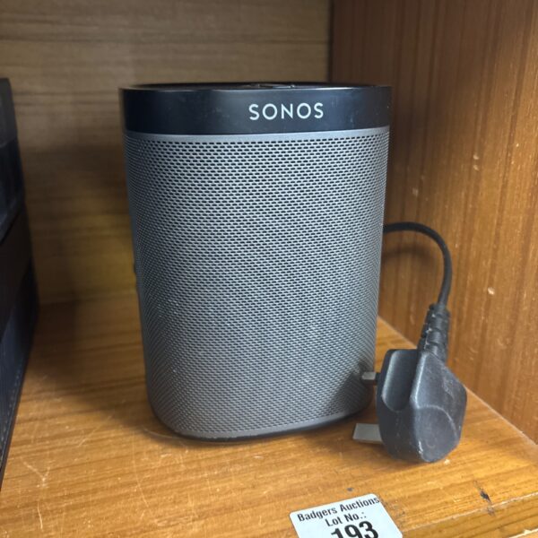 Sonos Play 1 smart speaker for wireless audio streaming.