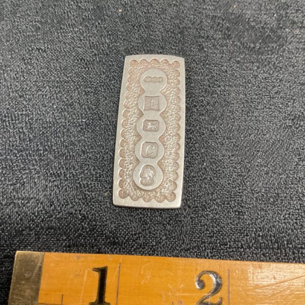 Hallmarked sterling silver ingot for collectors and investors.