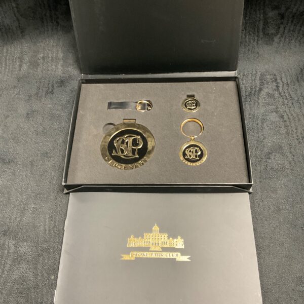 Vintage Stoke Park Golf Club centenary medallion and keyring set.