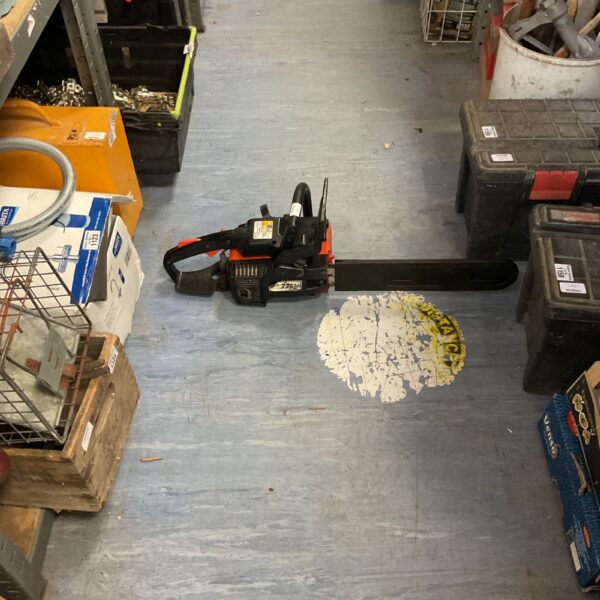 Used Tanaka ECS-330 petrol chainsaw for garden and DIY tasks.