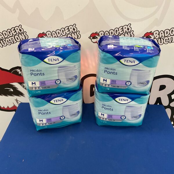 Four packs of Tena ProSkin Pants with Maxi Absorption.