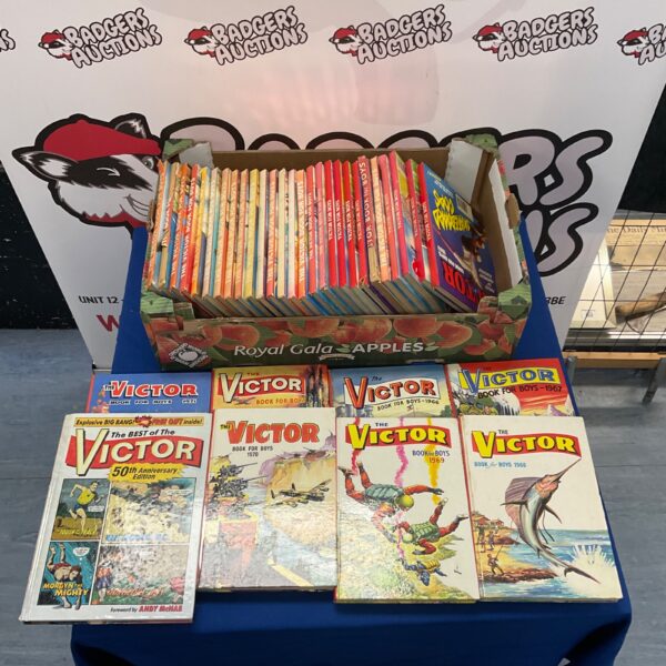Vintage collection of The Victor Book for Boys annuals.
