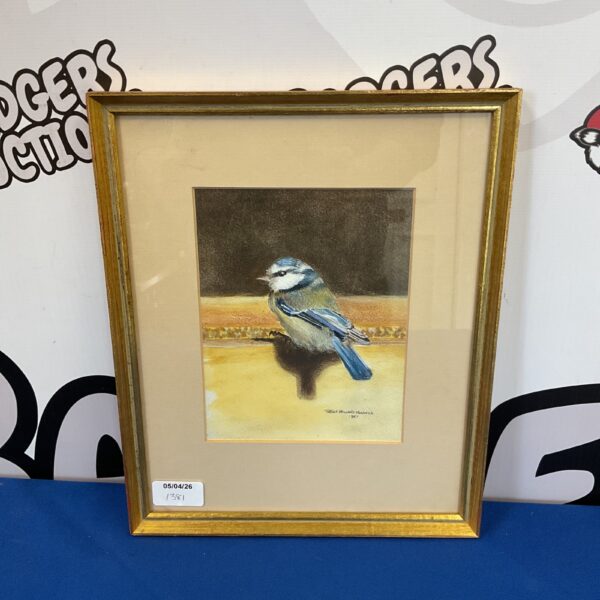 Signed Trevor Howard Youngs watercolour painting of a blue tit.