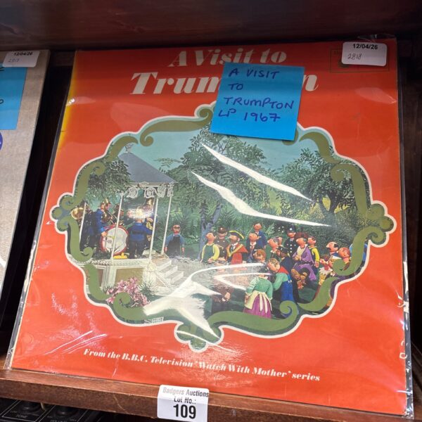 Vintage 1967 Trumpton LP record cover artwork.