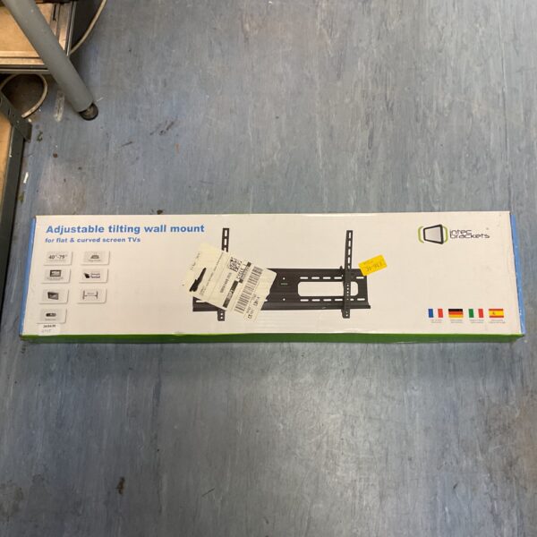Adjustable tilting TV wall mount for flat and curved screens.