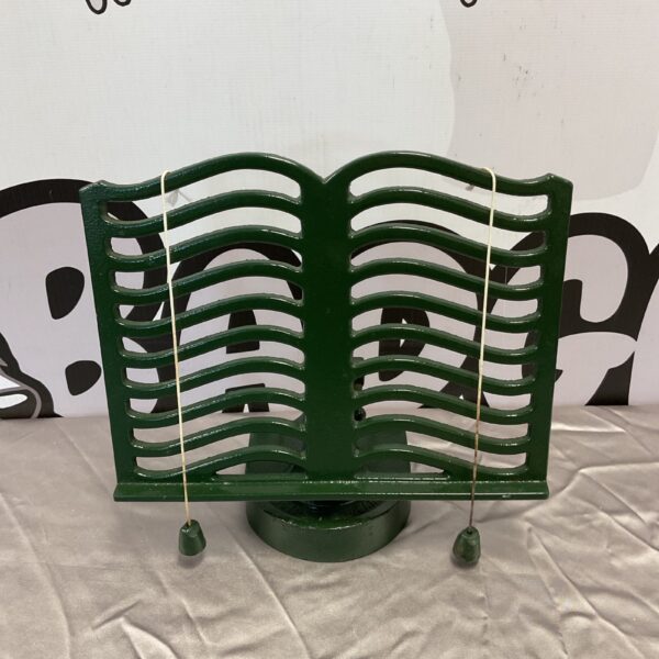 Vintage Victor cast iron cookbook stand for kitchen recipes.