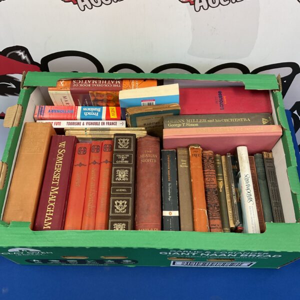 Vintage book lot featuring a 1898 edition of Arabian Nights.