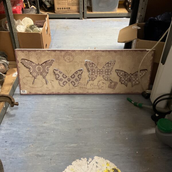 Vintage butterfly wall art panel for home decor.